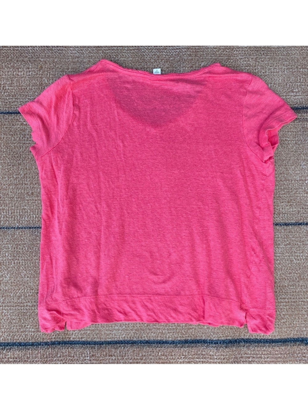 J. Jill love linen short sleeve pink open slit linen tee - Picture 5 of 5